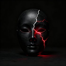 Westworld – Schwarze Maske mit rotem Riss